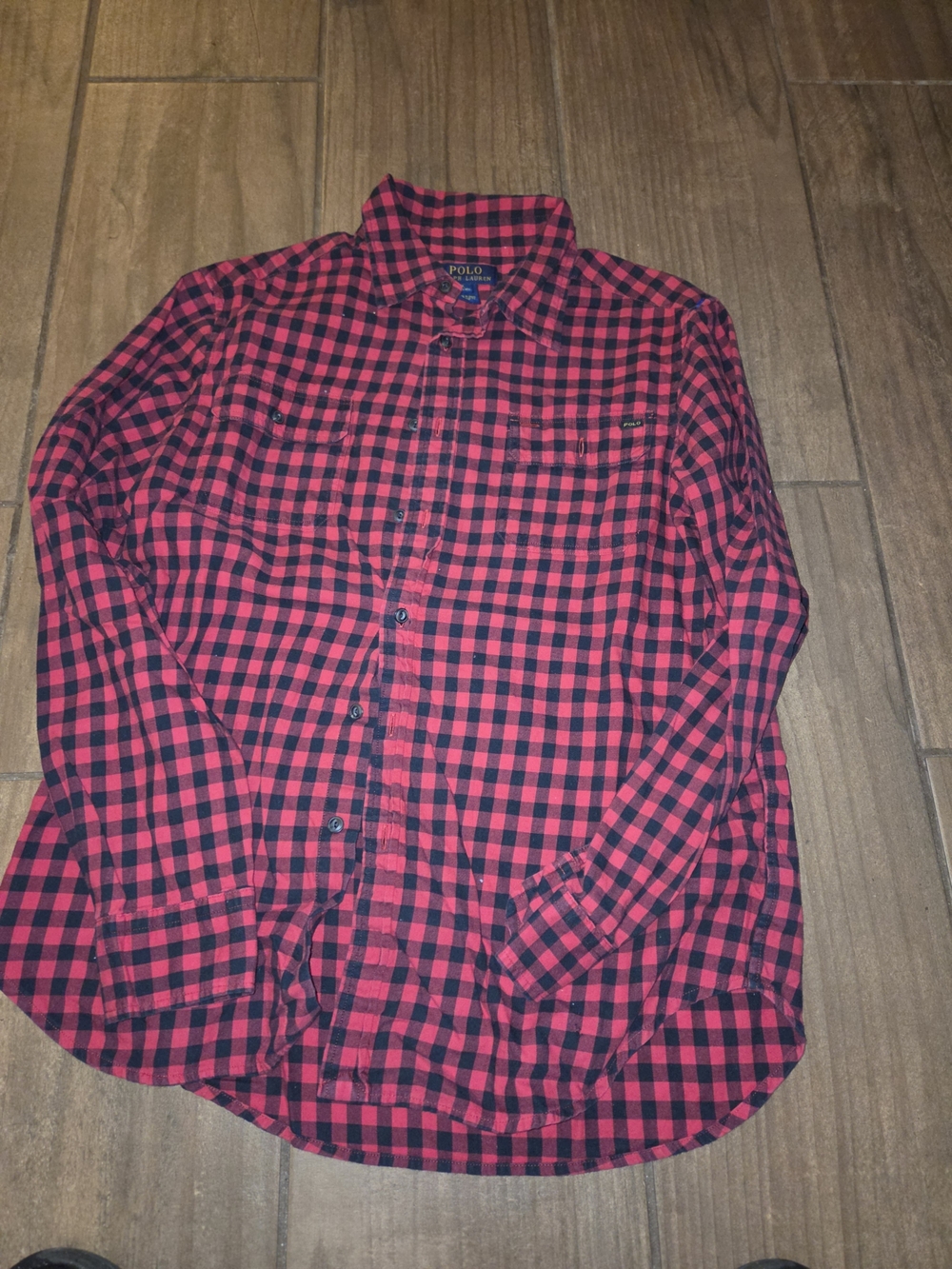 Polo by Ralph Lauren Red and Black Plaid Button-Down Shirt